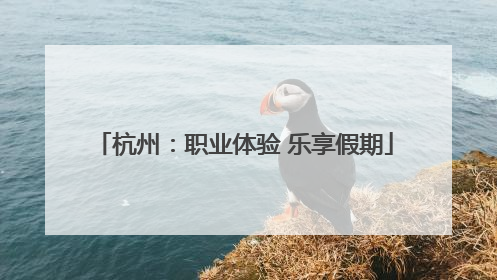 杭州：职业体验 乐享假期