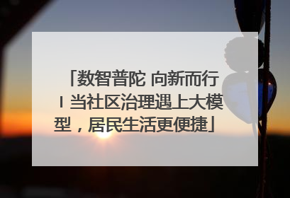 数智普陀 向新而行〡当社区治理遇上大模型，居民生活更便捷