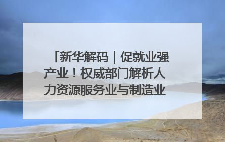 新华解码｜促就业强产业！权威部门解析人力资源服务业与制造业融合发展试点