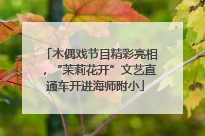 木偶戏节目精彩亮相，“茉莉花开”文艺直通车开进海师附小