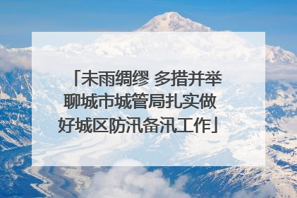 未雨绸缪 多措并举 聊城市城管局扎实做好城区防汛备汛工作