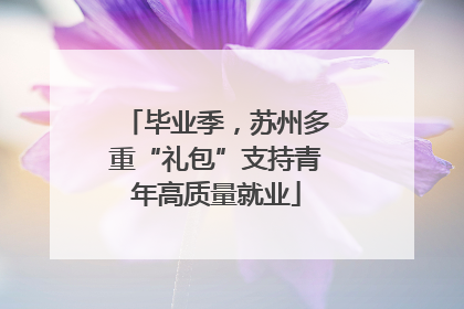 毕业季，苏州多重“礼包”支持青年高质量就业