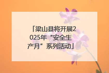 梁山县将开展2025年“安全生产月”系列活动