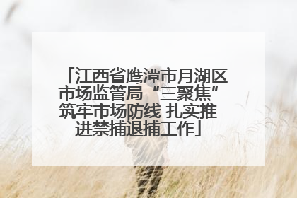 江西省鹰潭市月湖区市场监管局“三聚焦”筑牢市场防线 扎实推进禁捕退捕工作