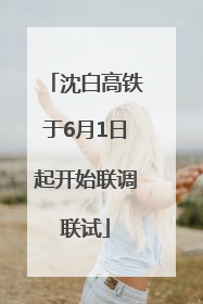 沈白高铁于6月1日起开始联调联试