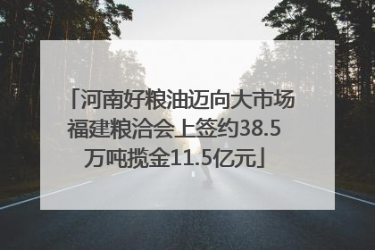 河南好粮油迈向大市场 福建粮洽会上签约38.5万吨揽金11.5亿元