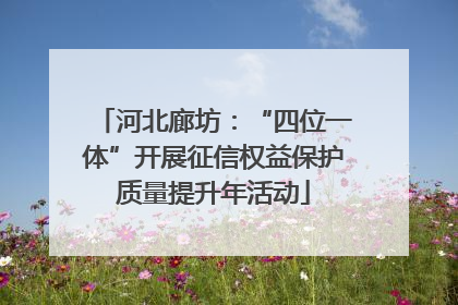 河北廊坊：“四位一体”开展征信权益保护质量提升年活动