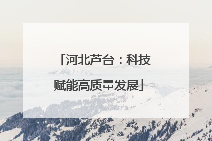 河北芦台：科技赋能高质量发展