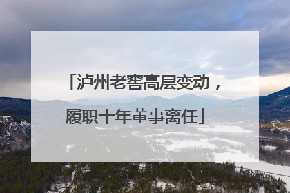 泸州老窖高层变动，履职十年董事离任
