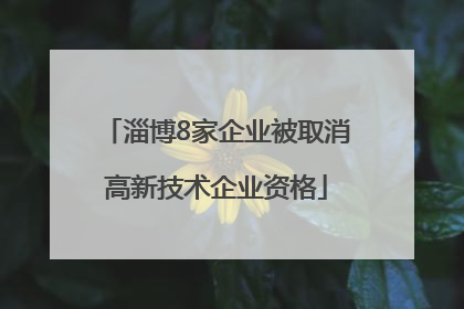 淄博8家企业被取消高新技术企业资格