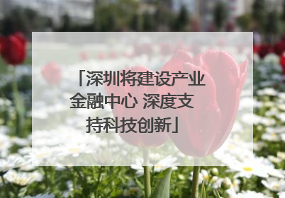 深圳将建设产业金融中心 深度支持科技创新