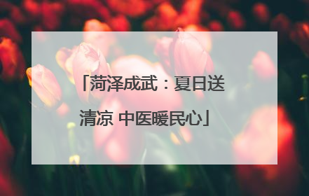 菏泽成武：夏日送清凉 中医暖民心