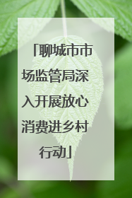 聊城市市场监管局深入开展放心消费进乡村行动