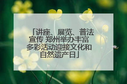 讲座、展览、普法宣传 郑州举办丰富多彩活动迎接文化和自然遗产日