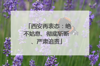 西安再表态：绝不姑息、彻底斩断、严肃追责