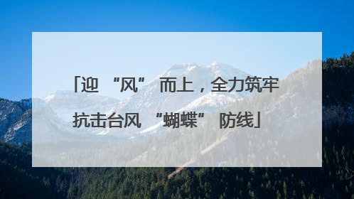 迎 “风” 而上，全力筑牢抗击台风 “蝴蝶” 防线