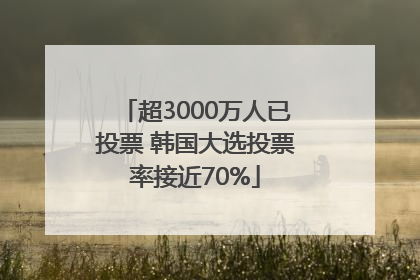 超3000万人已投票 韩国大选投票率接近70%