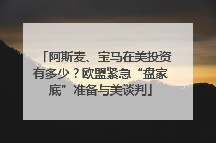 阿斯麦、宝马在美投资有多少？欧盟紧急“盘家底”准备与美谈判