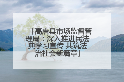 高唐县市场监督管理局：深入推进民法典学习宣传 共筑法治社会新篇章