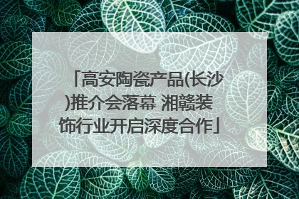 高安陶瓷产品(长沙)推介会落幕 湘赣装饰行业开启深度合作