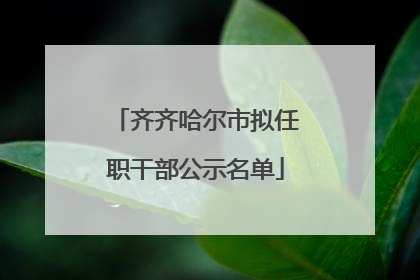 齐齐哈尔市拟任职干部公示名单