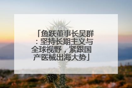 鱼跃董事长吴群：坚持长期主义与全球视野，紧跟国产医械出海大势