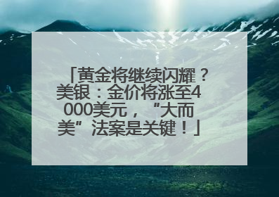 黄金将继续闪耀？美银：金价将涨至4000美元，“大而美”法案是关键！