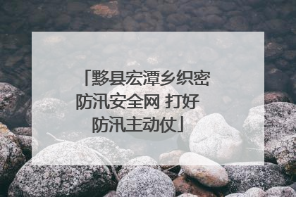 黟县宏潭乡织密防汛安全网 打好防汛主动仗