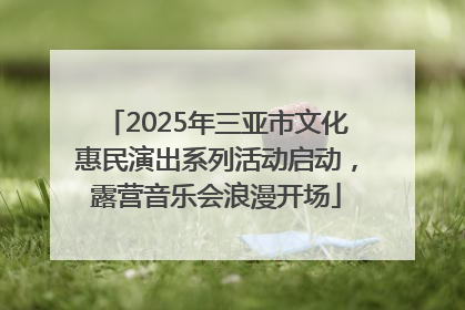 2025年三亚市文化惠民演出系列活动启动，露营音乐会浪漫开场