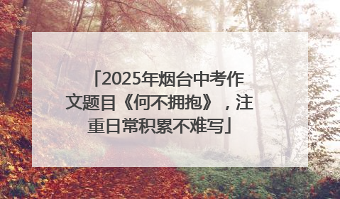 2025年烟台中考作文题目《何不拥抱》，注重日常积累不难写