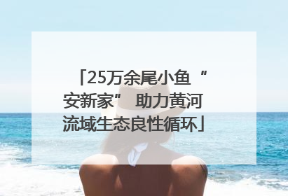 25万余尾小鱼“安新家” 助力黄河流域生态良性循环