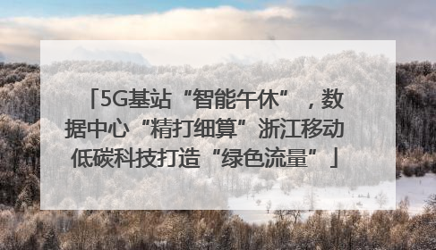 5G基站“智能午休”，数据中心“精打细算”浙江移动低碳科技打造“绿色流量”